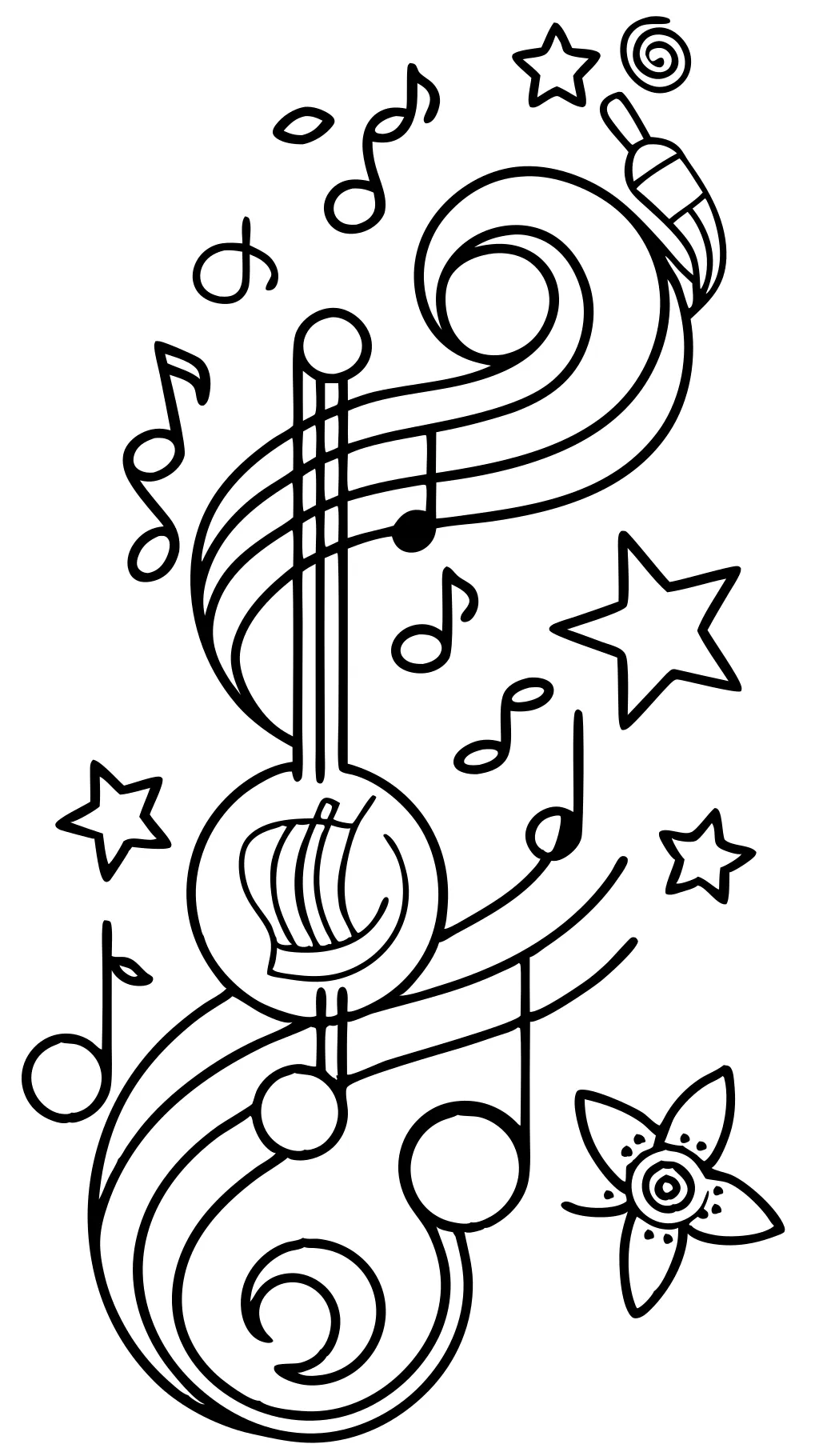 music note coloring page